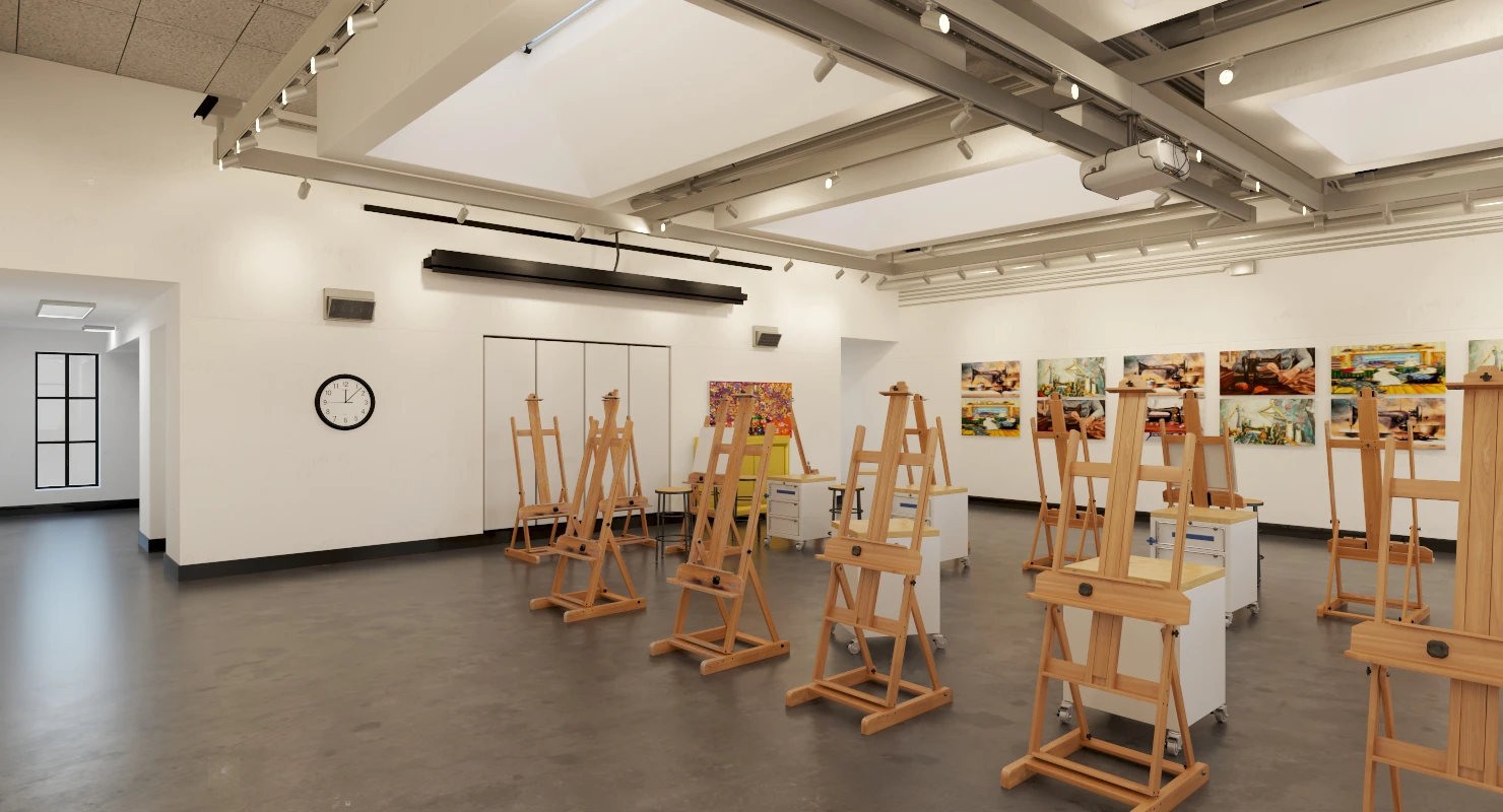 Studio Arts Space Interior Scene 3D Model_08